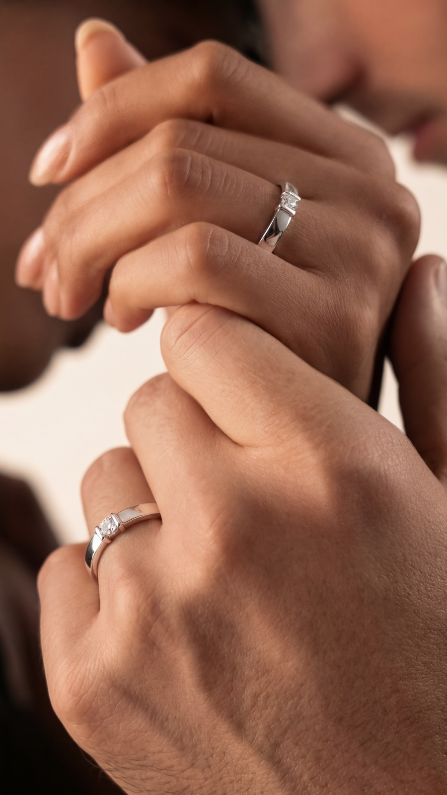 AJB Silver Arte Stronger Together 925 Silver Couple Ring