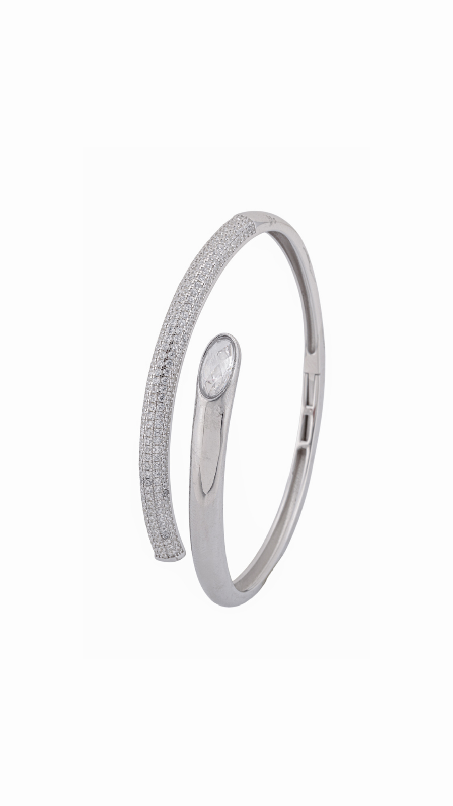 AJB Silver Arte Crystal Wrap Bangle