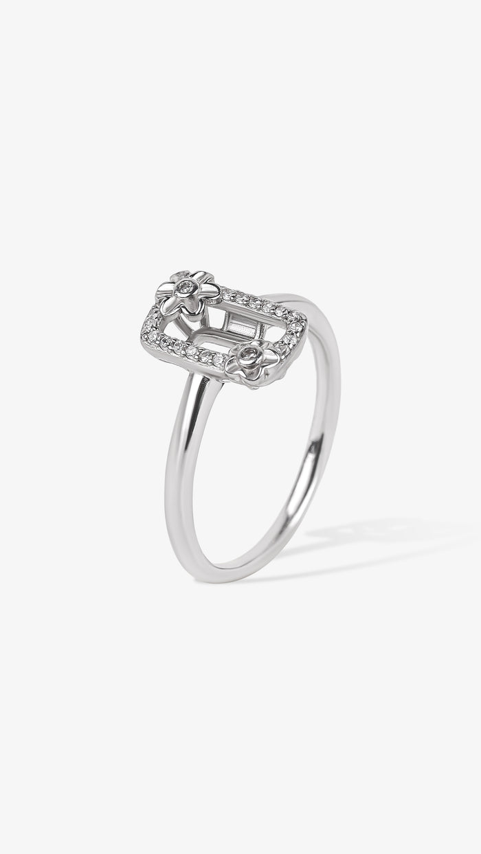 Petite Floral Frame Ring
