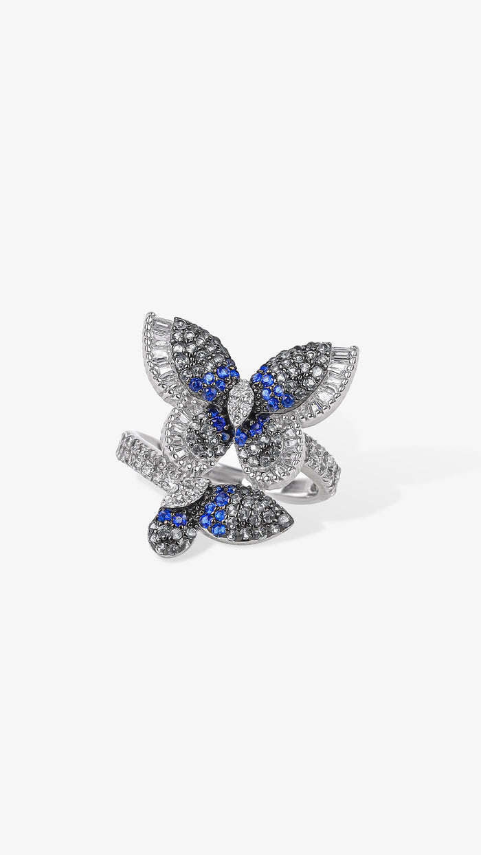 Blue Butterfly 925 Silver Ring