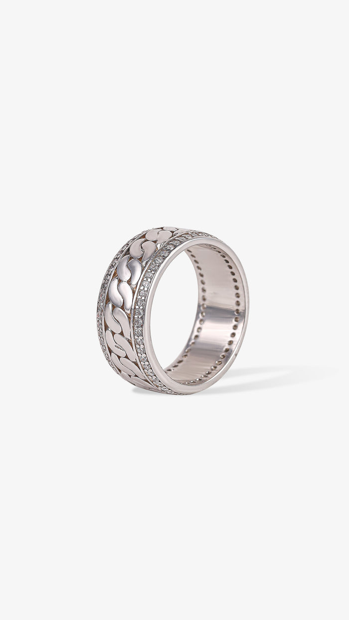 Classic Chain-Link 925 Silver Band Ring
