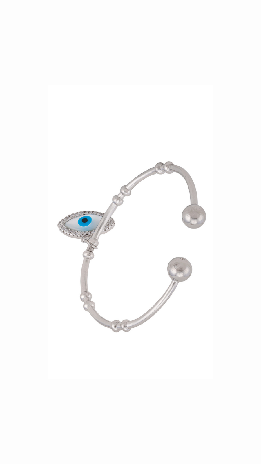 AJB Silver Arte Evil Eye Bangle