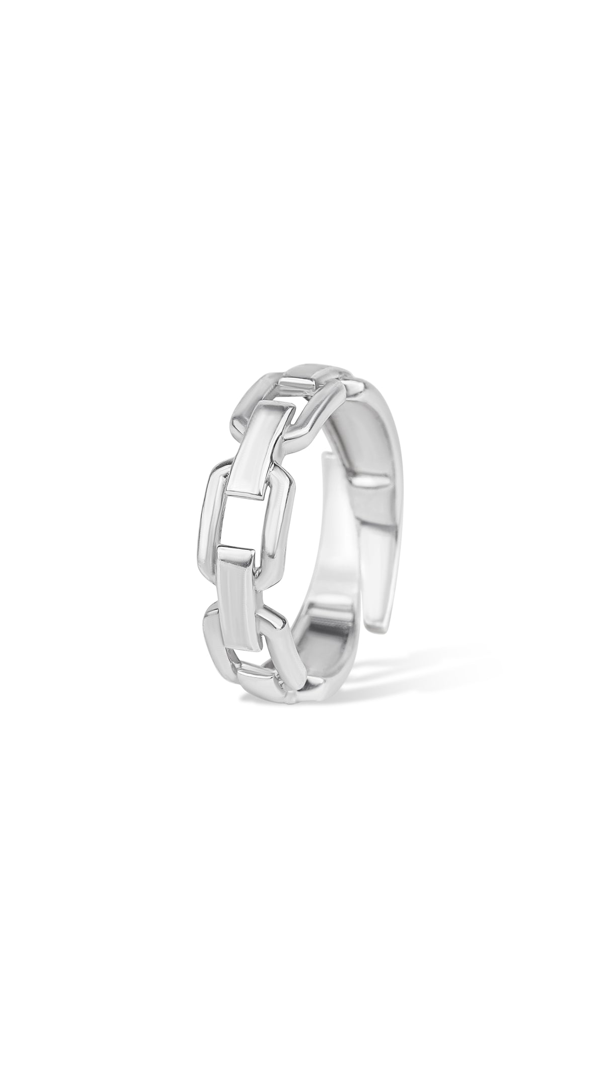 Interlocking Link Silver Ring