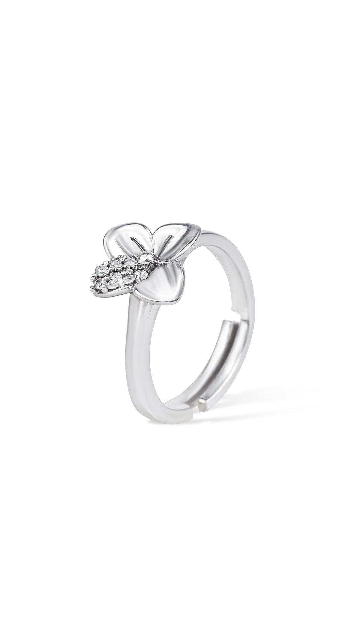 Dainty Floral Cluster Adjustable Ring