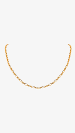 Gold plated 925 silver Figaro chain necklace for women
