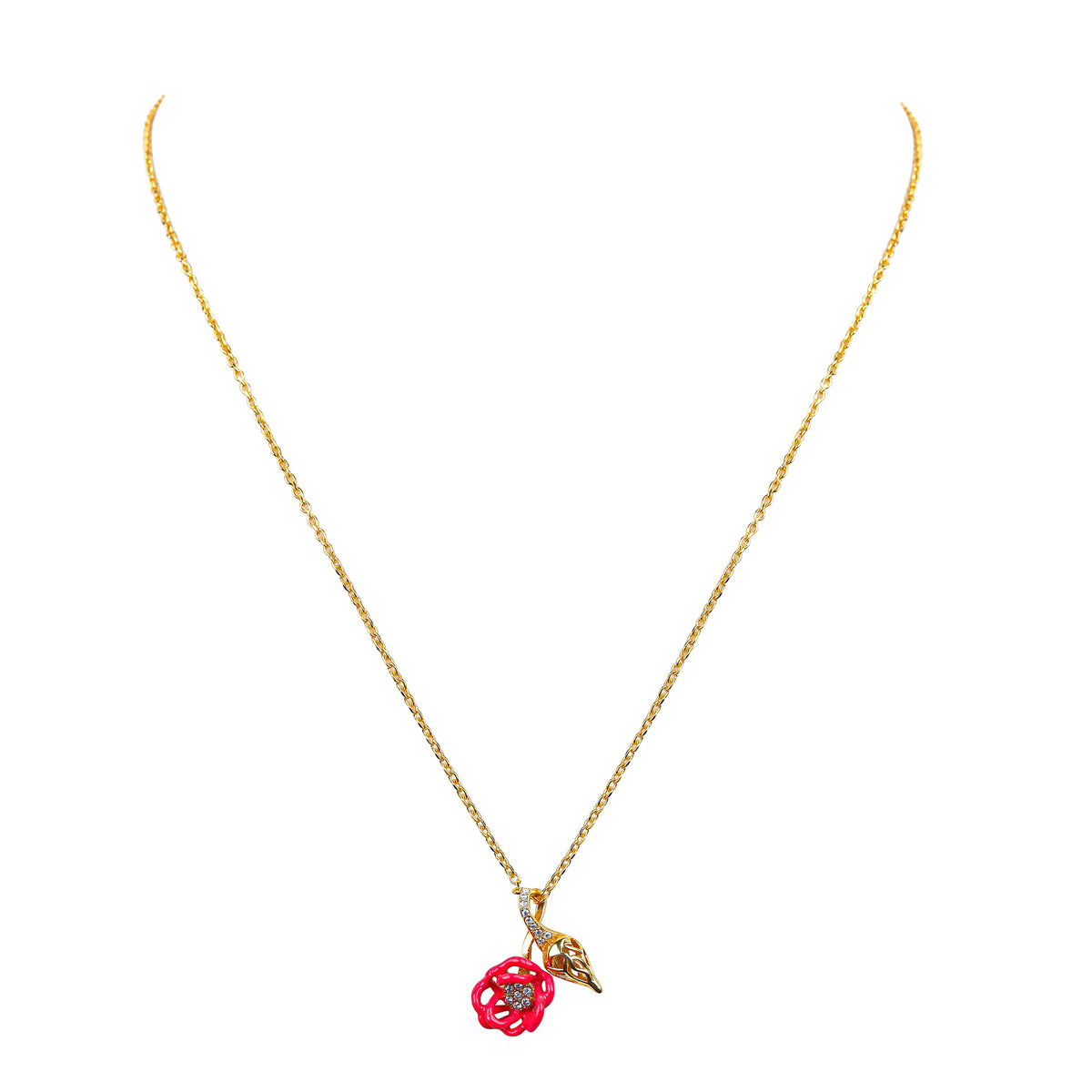 Enamel Flower Pendant in Silver