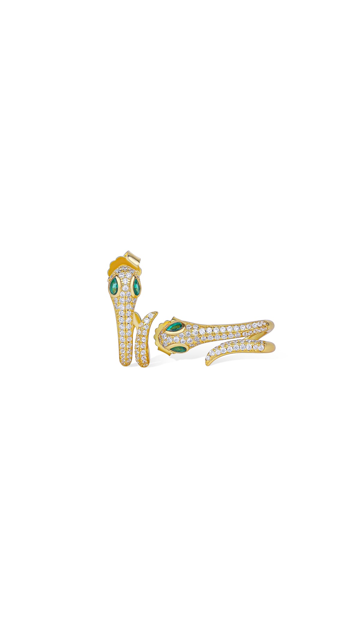 Gold-Finish Snake Wrap Stud Earrings