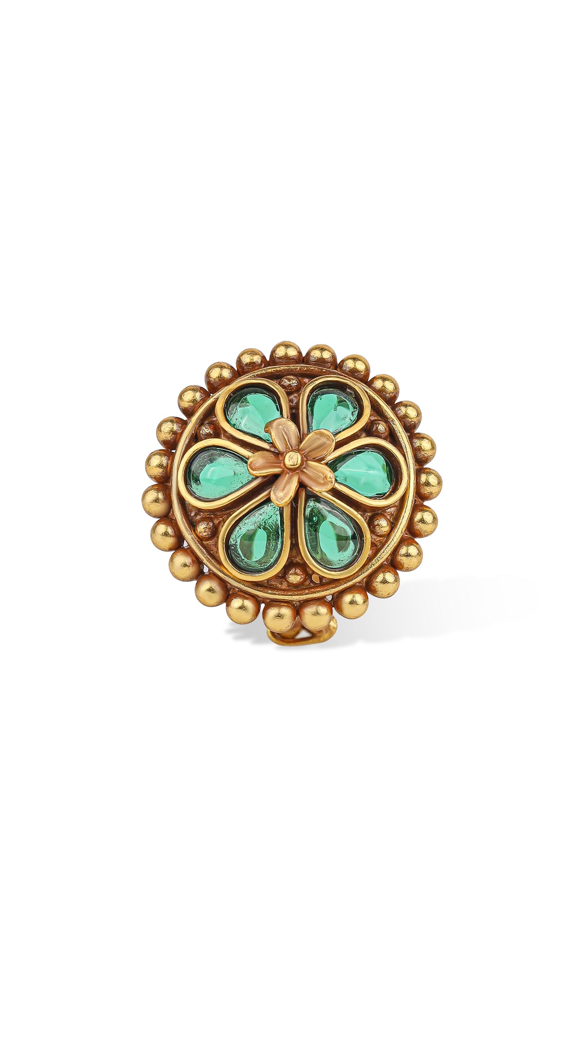 925 Silver Gold Polish Ethnic Ring