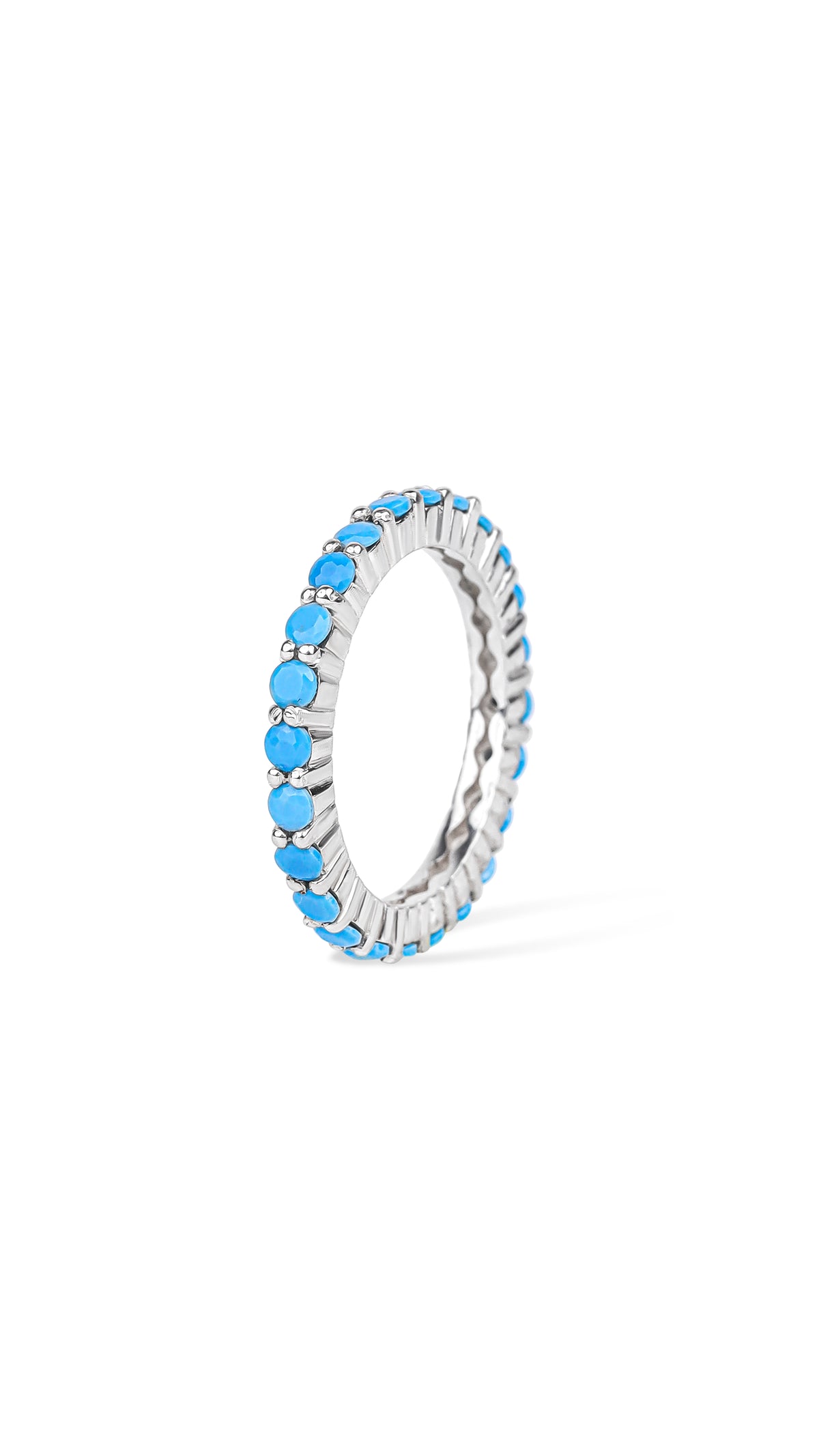 Turquoise Blue Stone Eternity Ring