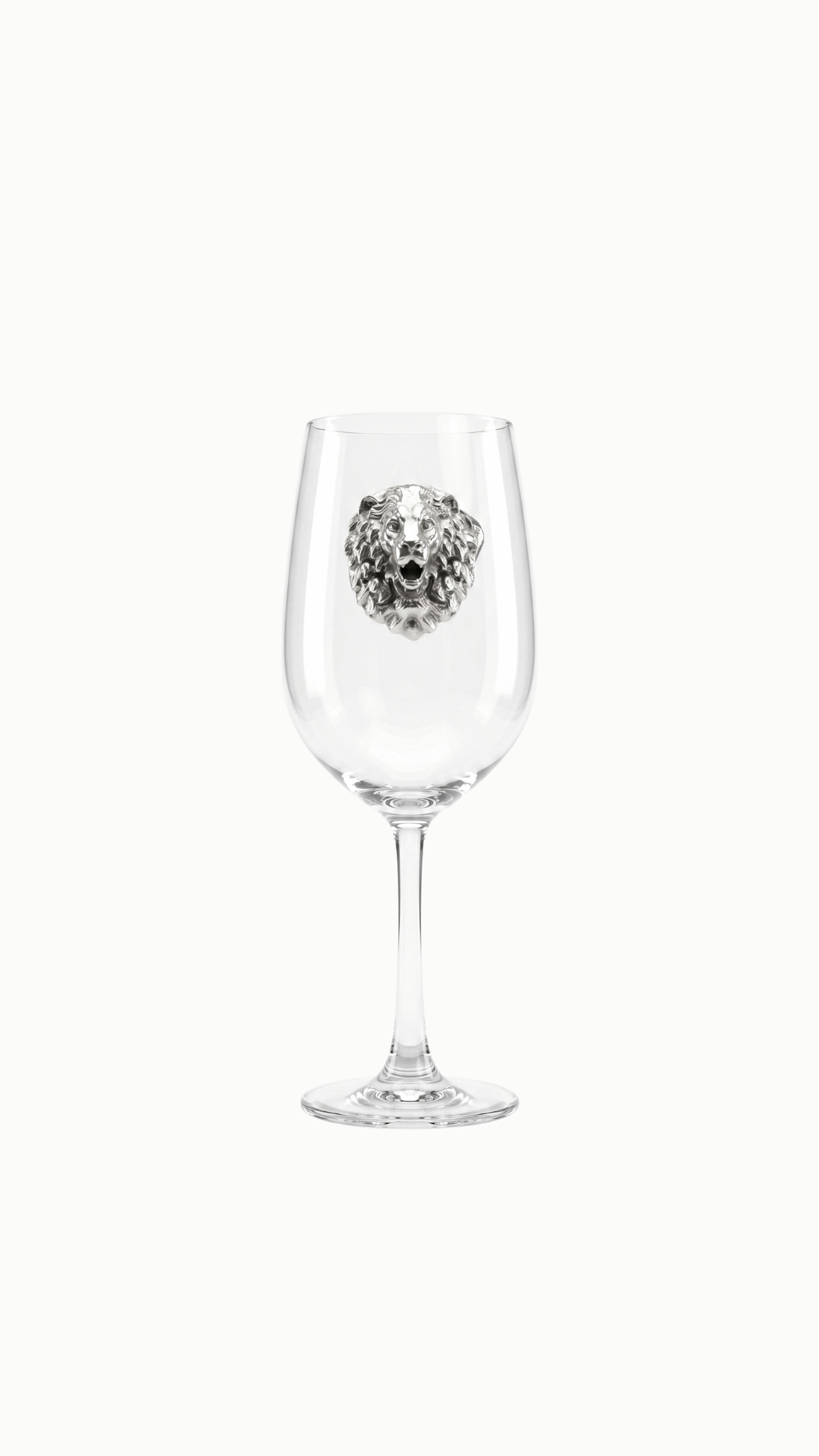 925 Silver Lion Crest Wine Glass