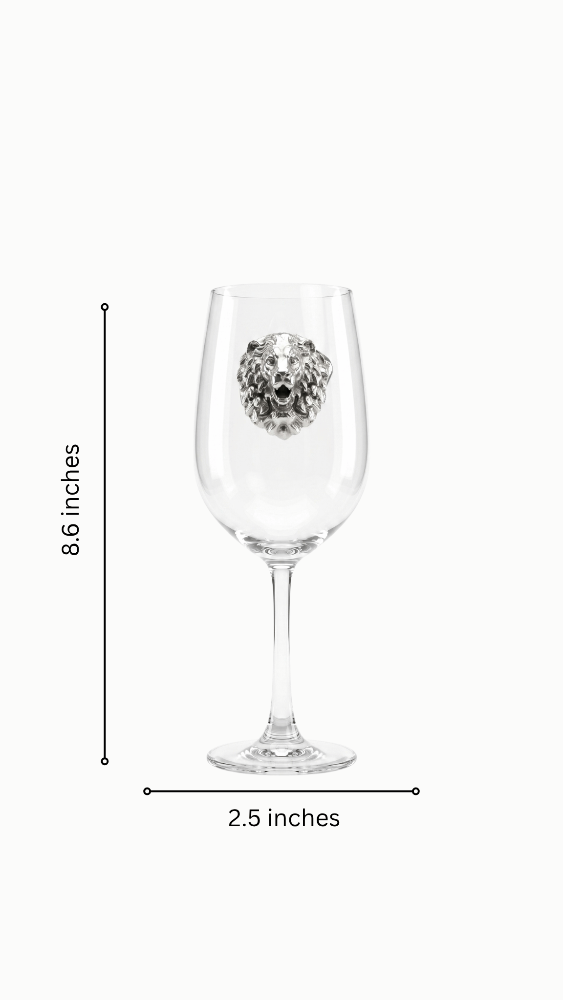 925 Silver Lion Crest Wine Glass