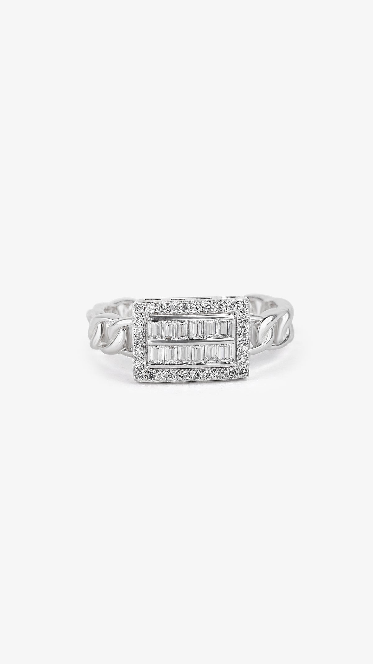 Luxury 925 silver statement ring with modern handcrafted design.