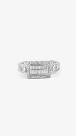 Luxury 925 silver statement ring with modern handcrafted design.