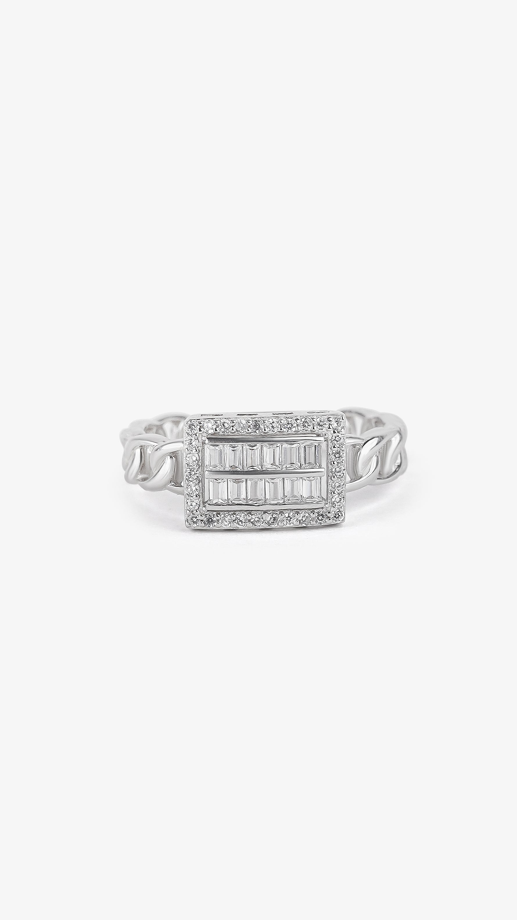 Luxury 925 silver statement ring with modern handcrafted design.