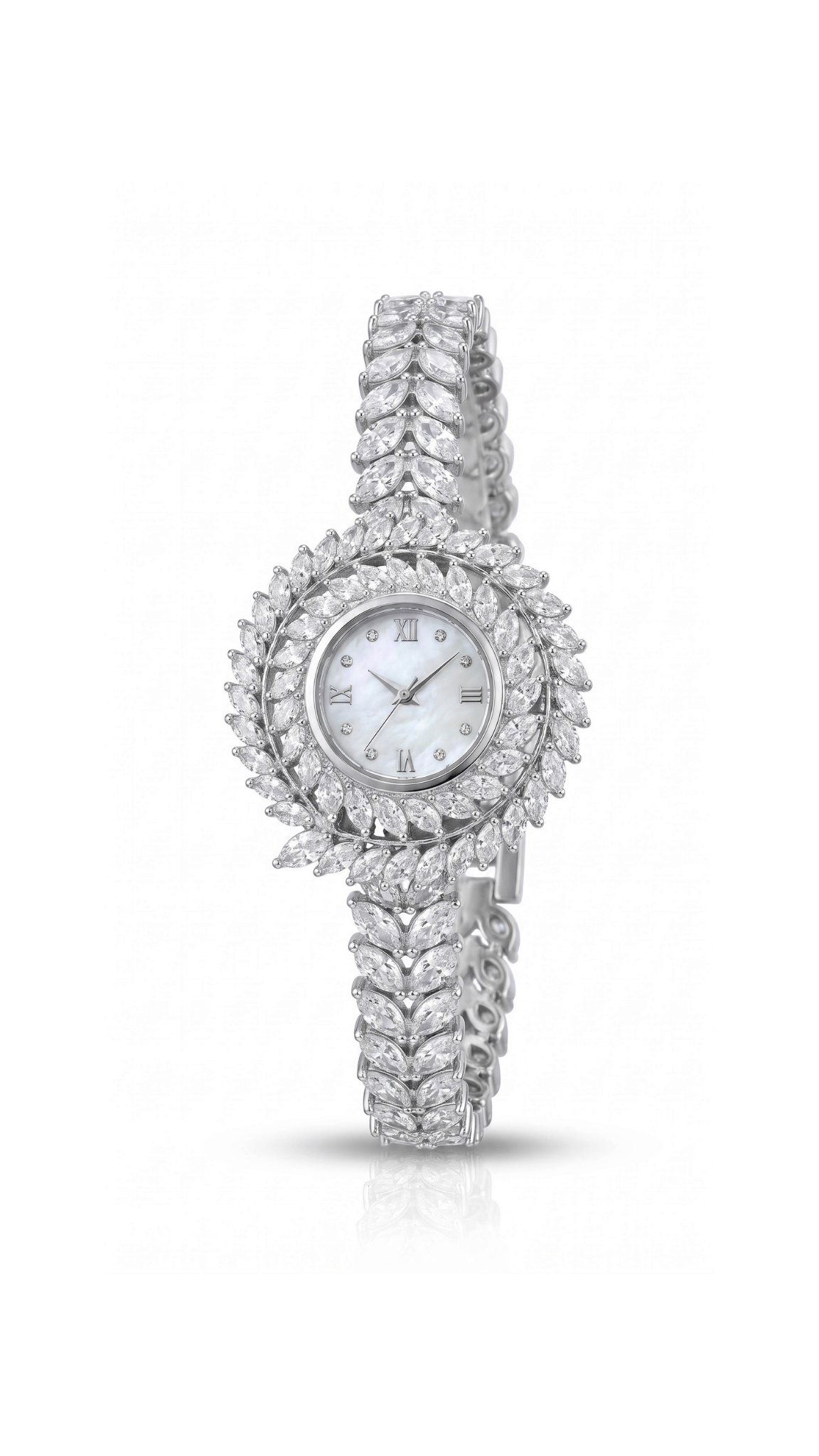925 Silver AD Stone Watch for Women