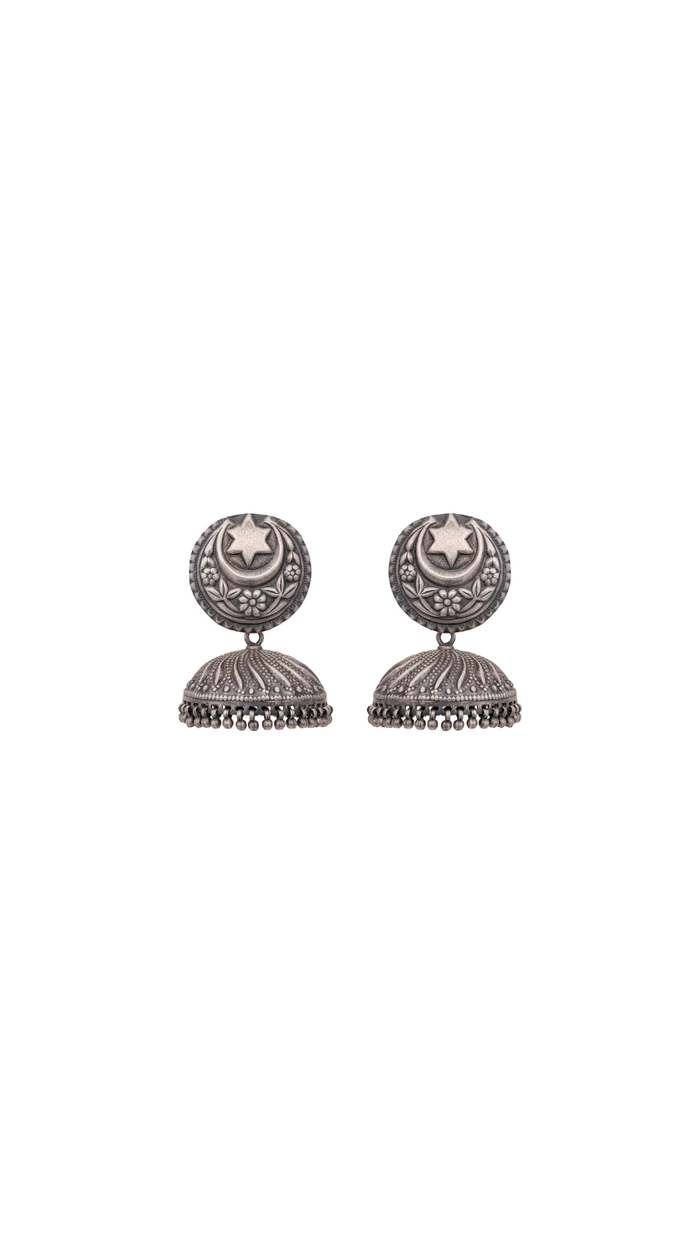 Oxidised Jhumka Earrings