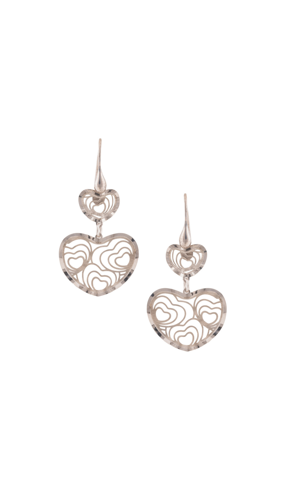 Heart Filigree Drop Earrings