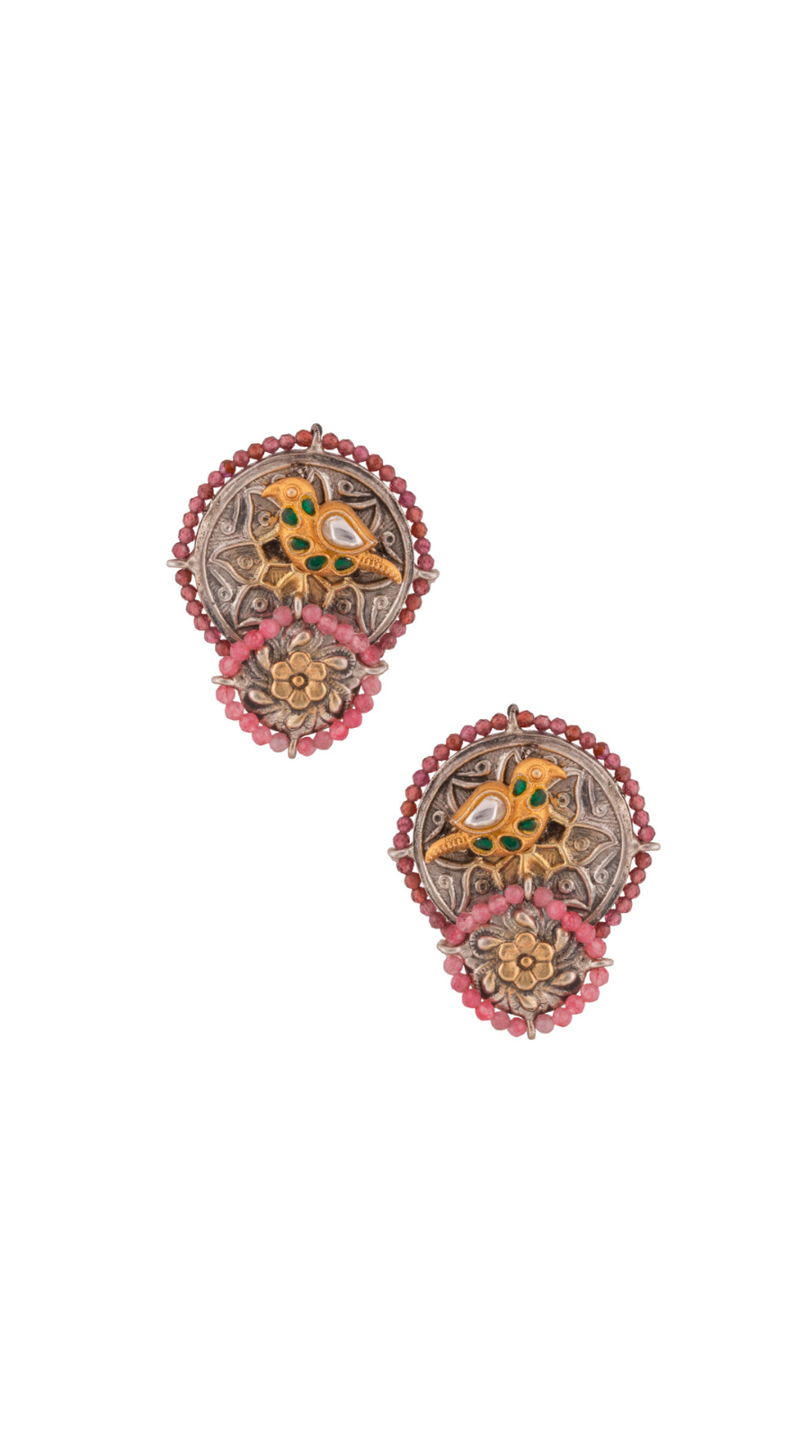 Peacock Pink Bead Earrings