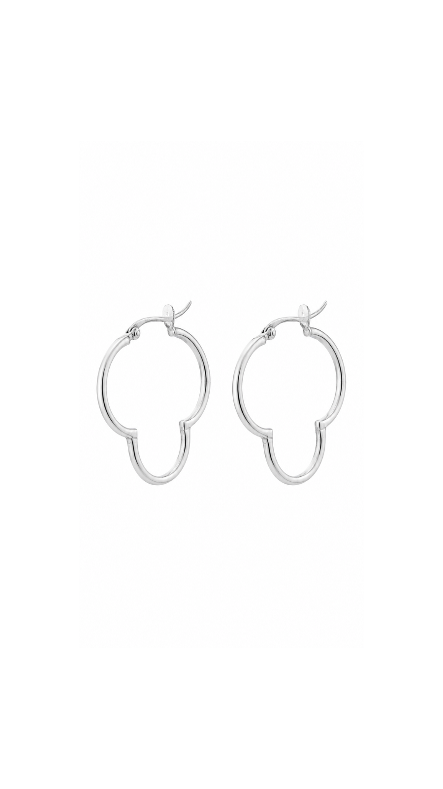 Clover Silver Hoop Earrings