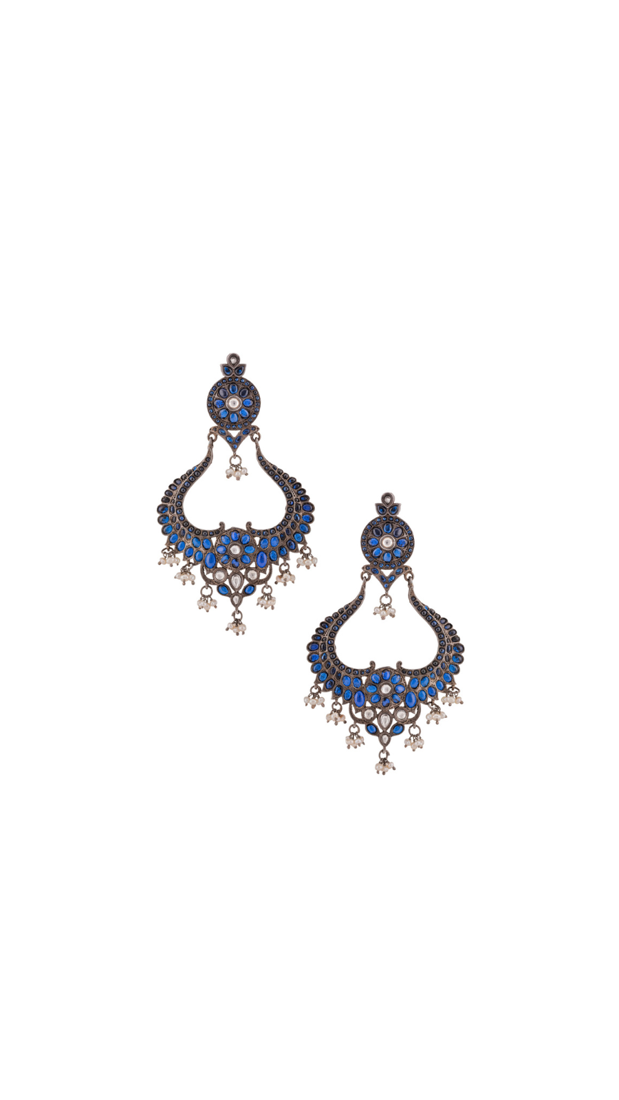 Blue Stone Chandelier Earrings