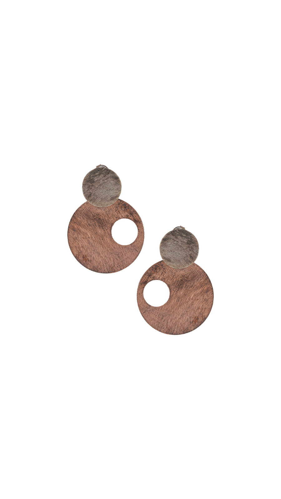 Dual-Tone Circle Statement Earrings