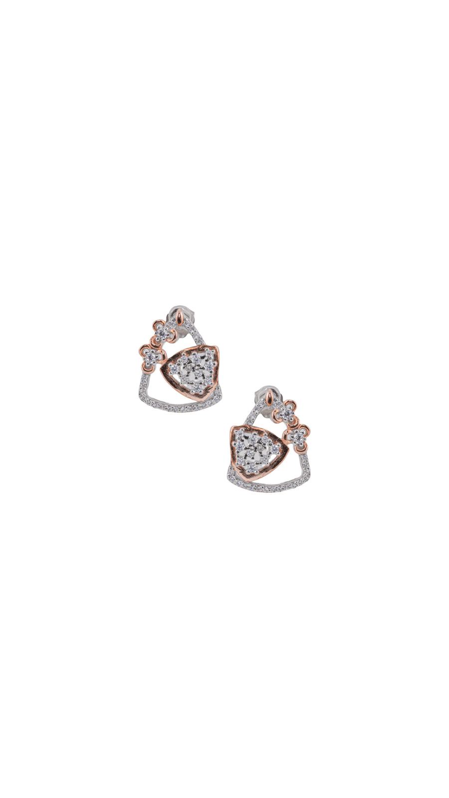 Rose-Gold Floral Stud Earrings
