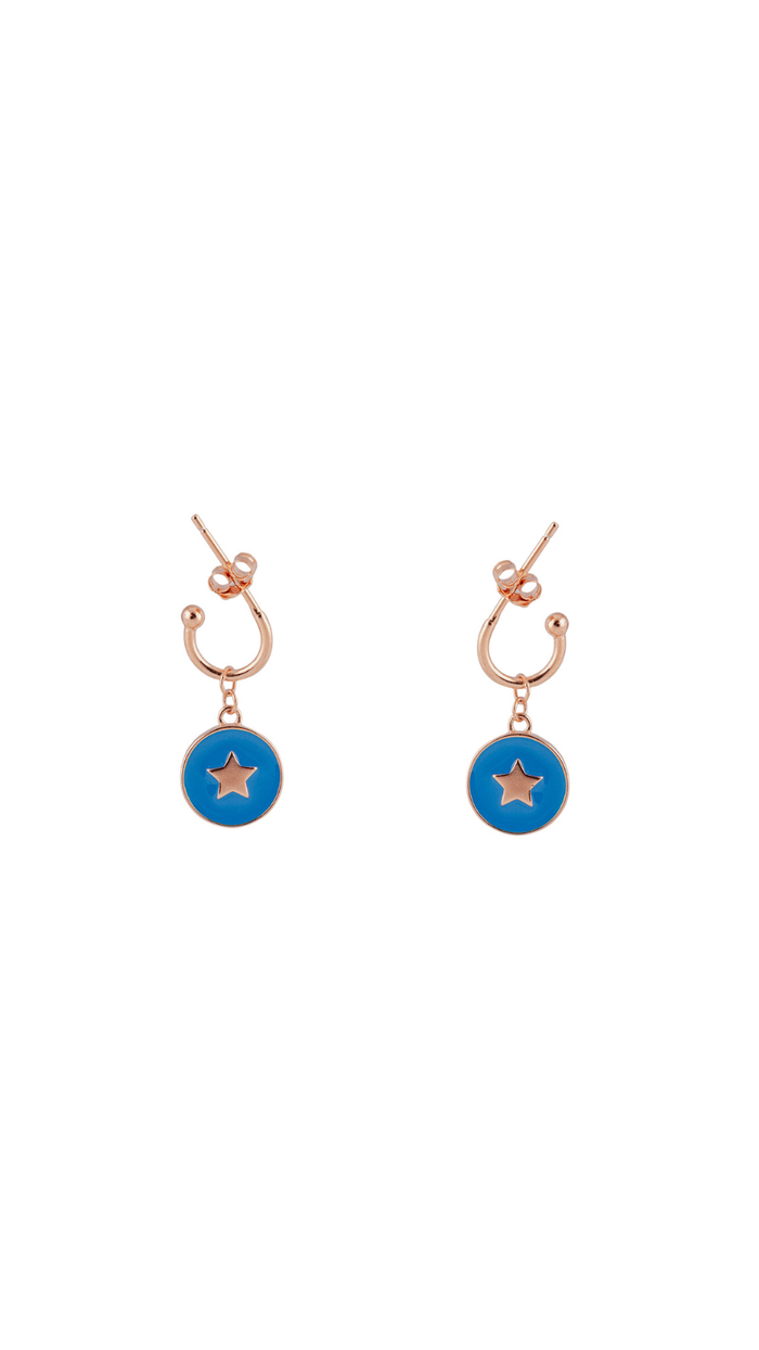 Blue Star Drop Earrings