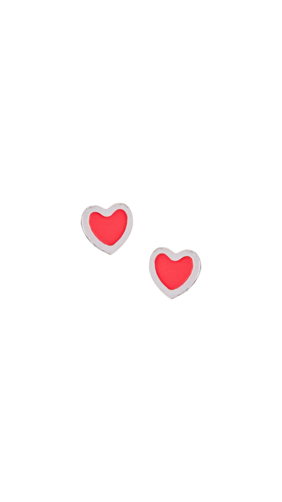 Red Heart Silver Studs