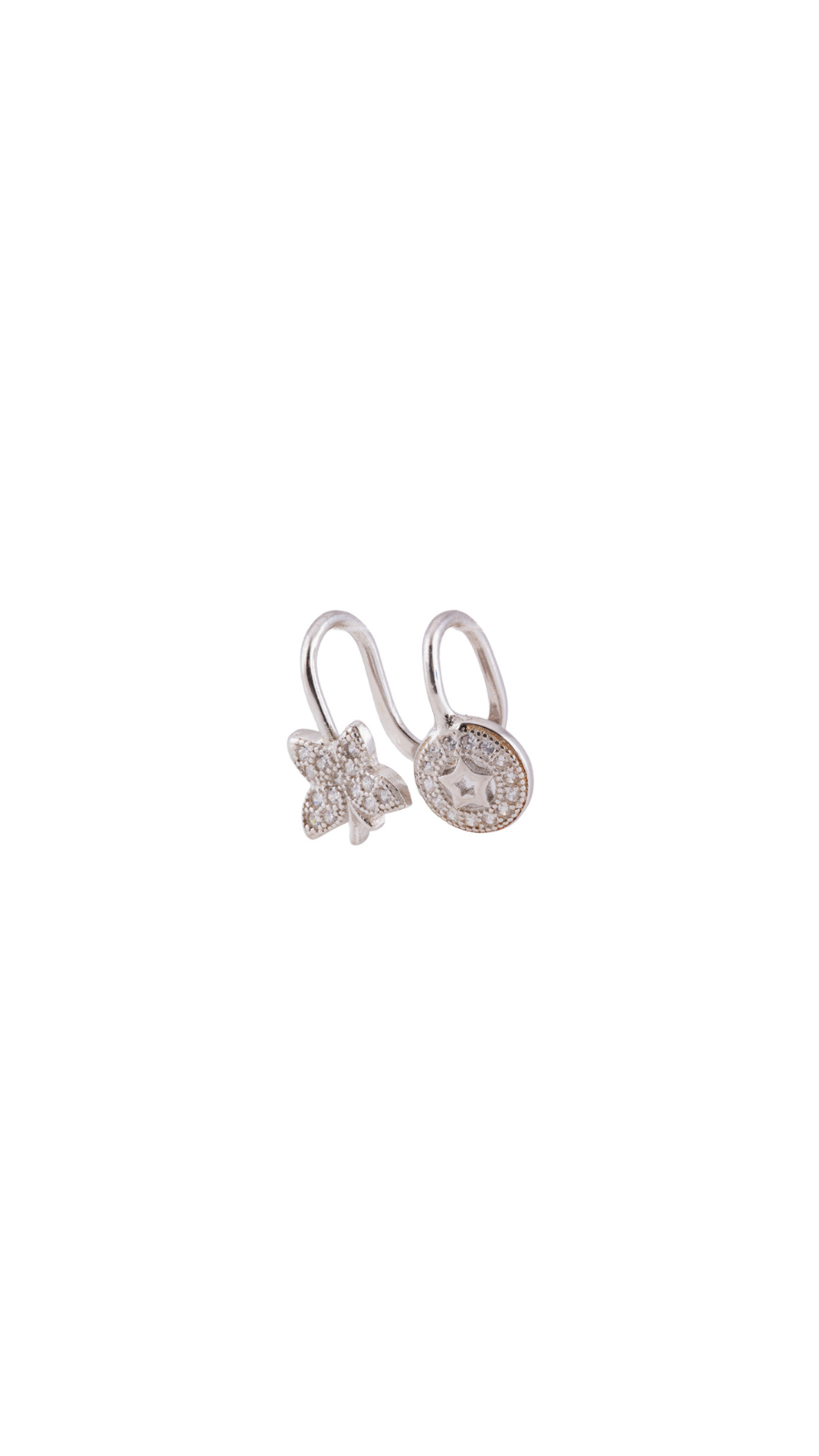 Bow & Star Silver Earrings