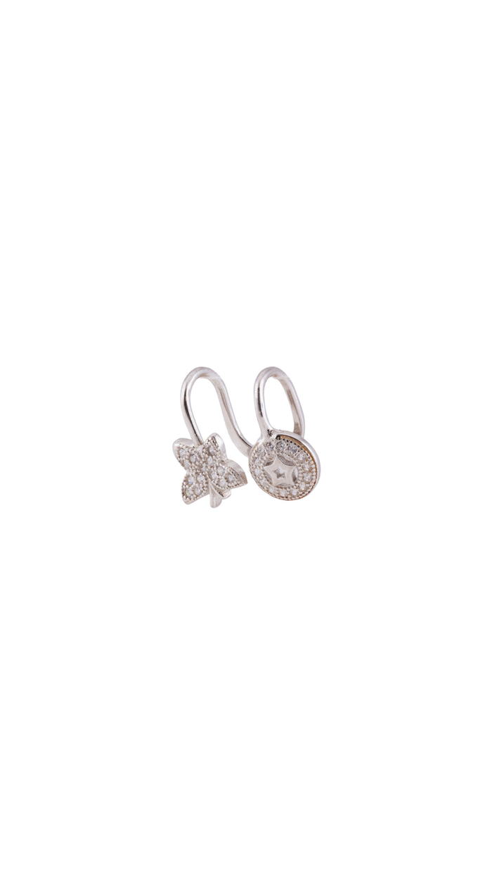 Bow & Star Silver Earrings
