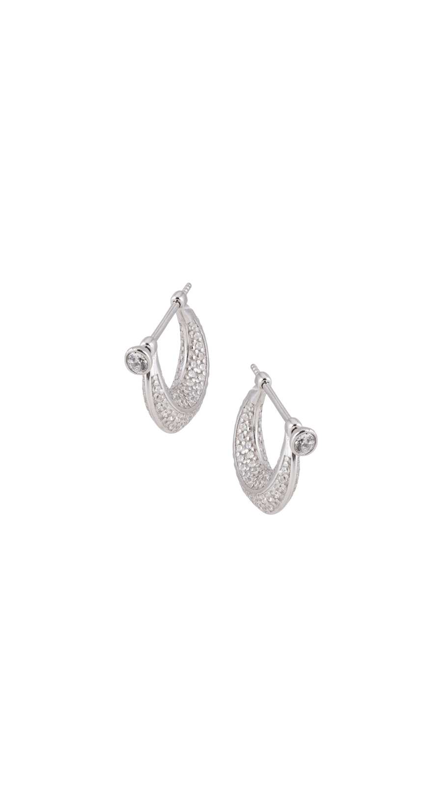 Textured Silver Hoop Earrings
