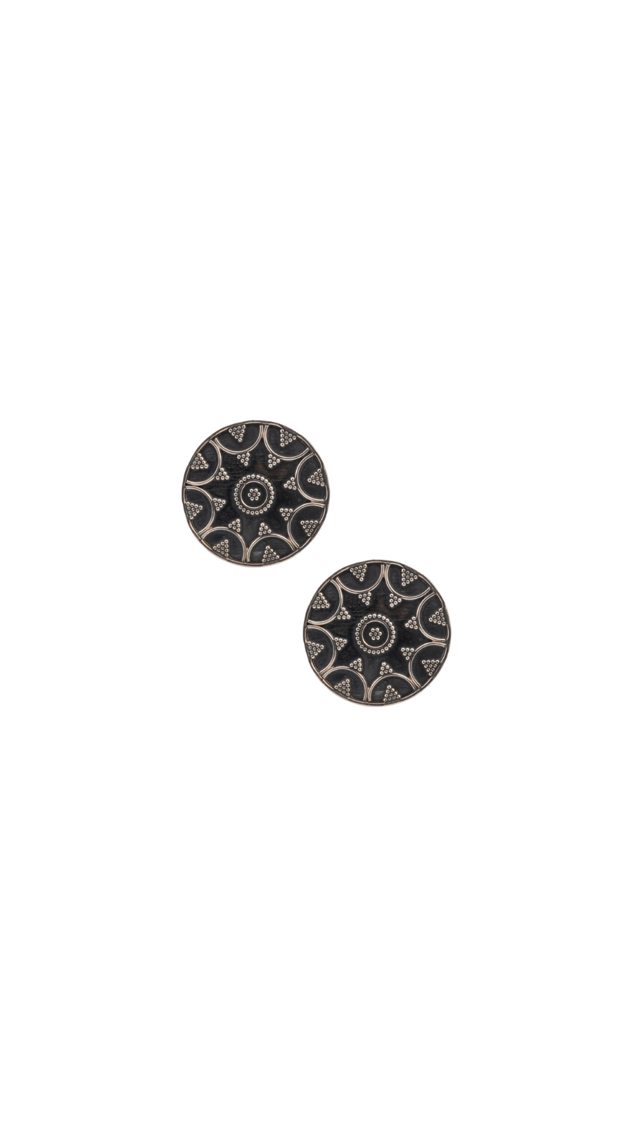 Oxidised Round Stud Earrings