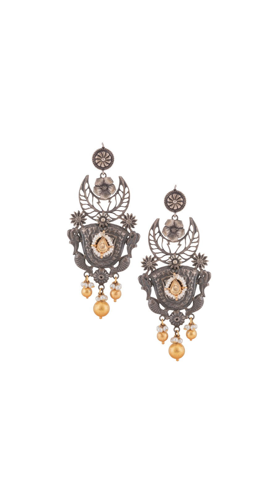 Peacock Pearl Drop Earrings