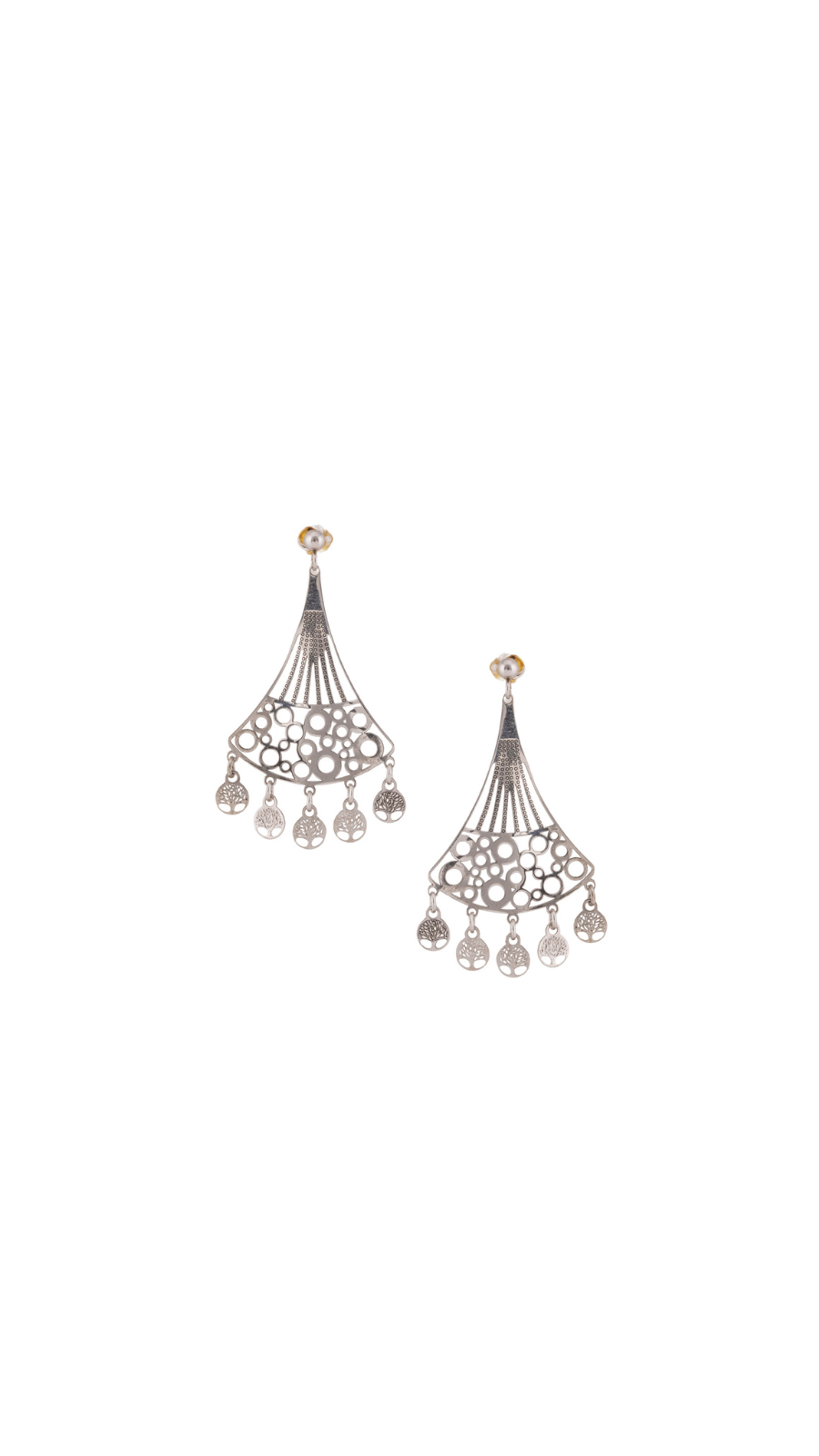 Tree of Life Silver Statement Earrings