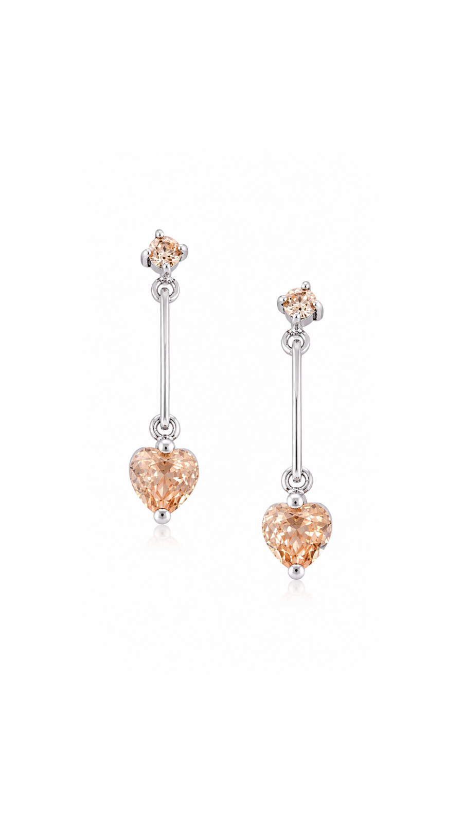 Champagne Heart Earrings