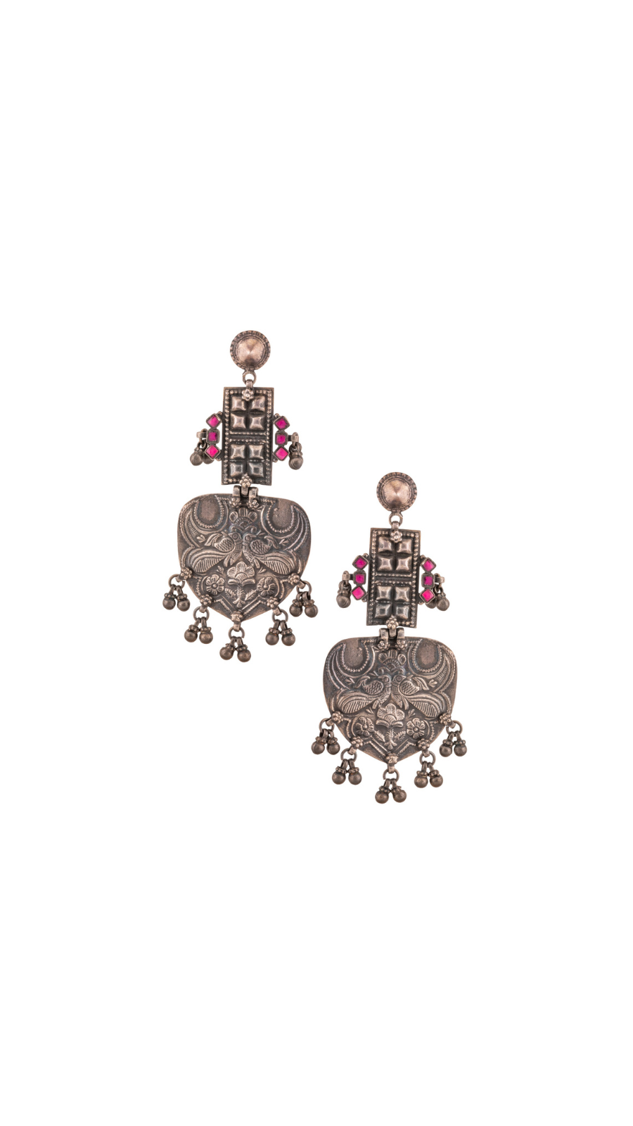Pink Stone Heritage Earrings
