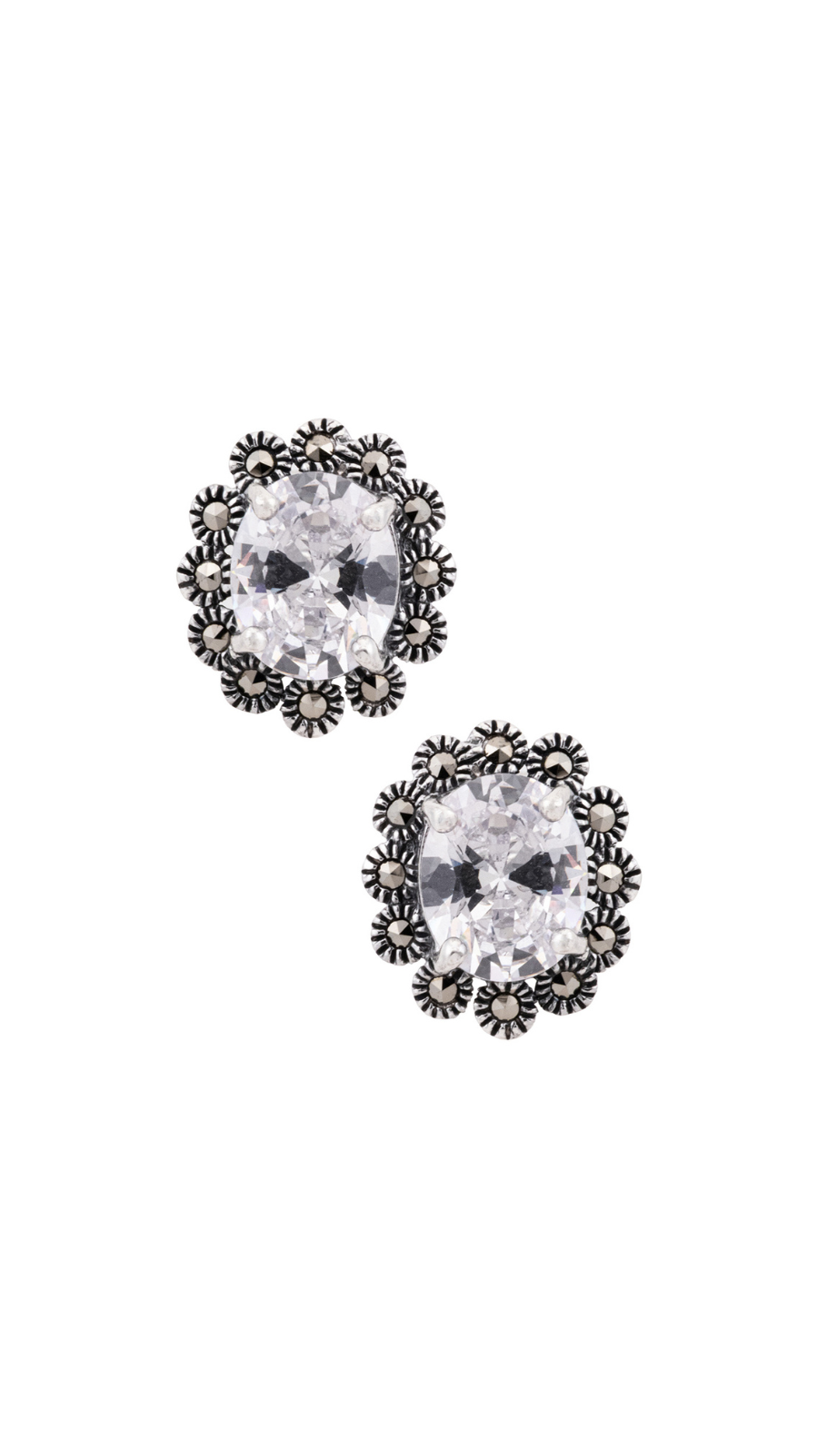Crystal Flower Stud Earrings