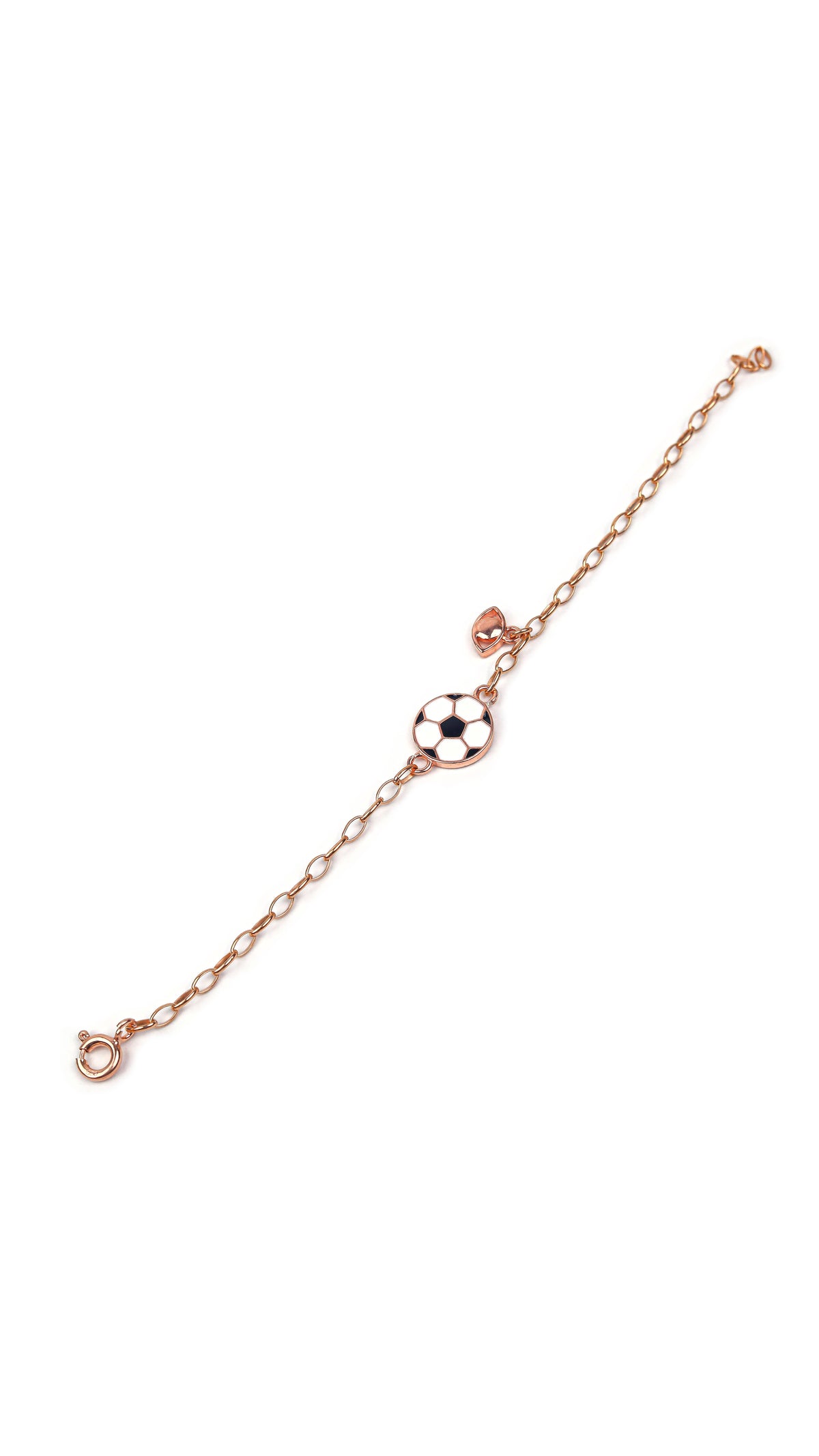 Kids Silver Soccer Ball Charm Bracelet