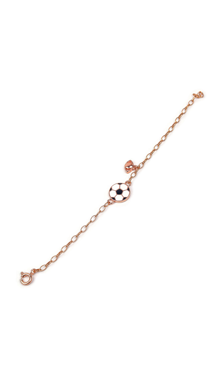 Football Charm Rose Gold Finish Bracelet for Kids