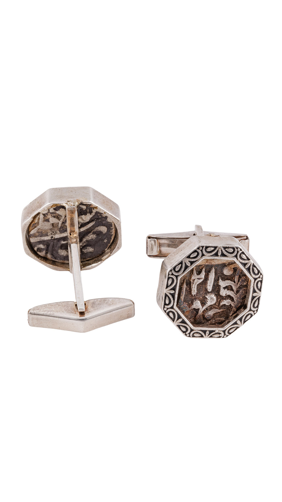 Heritage Octagon Silver Cufflinks
