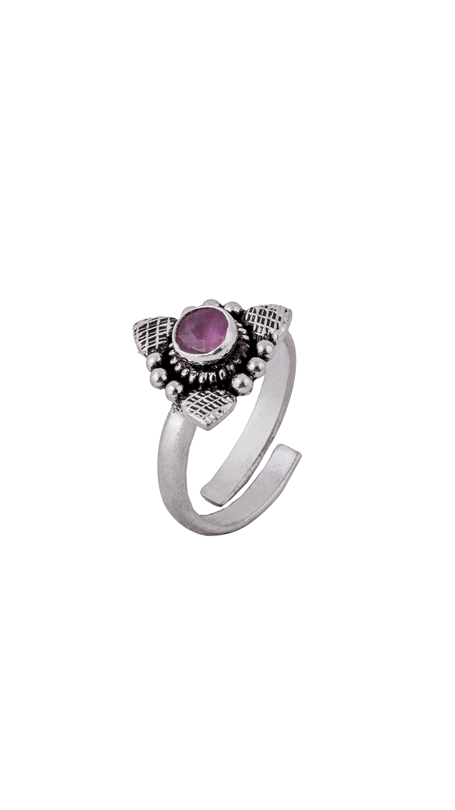 Floral Oxidized Toe Rings