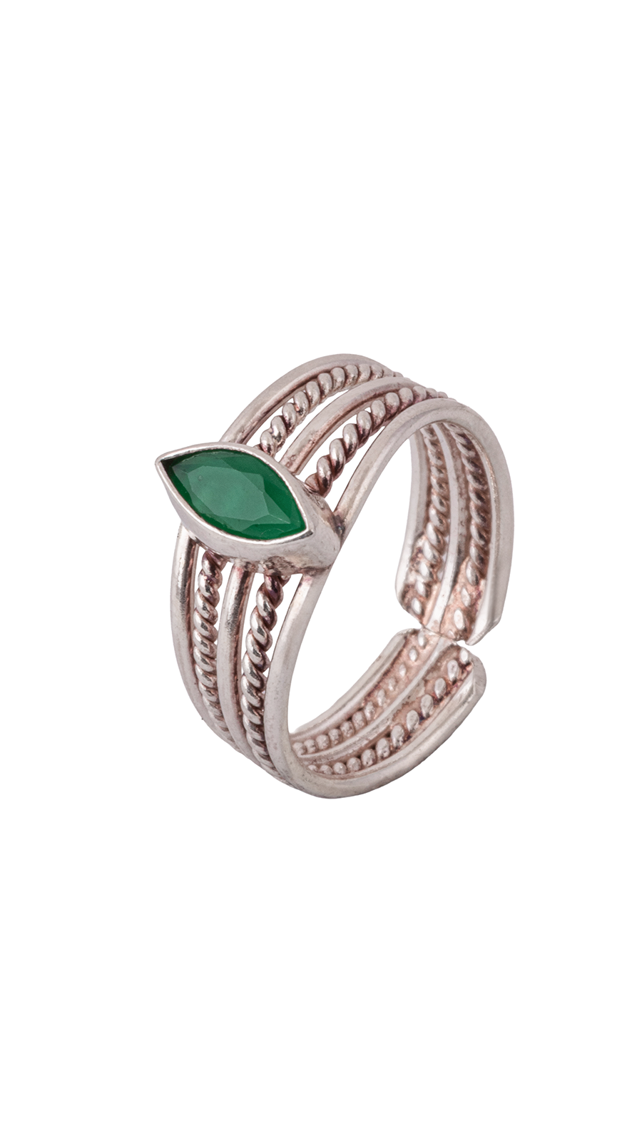 Marquise Green Onyx Twisted Toe Rings