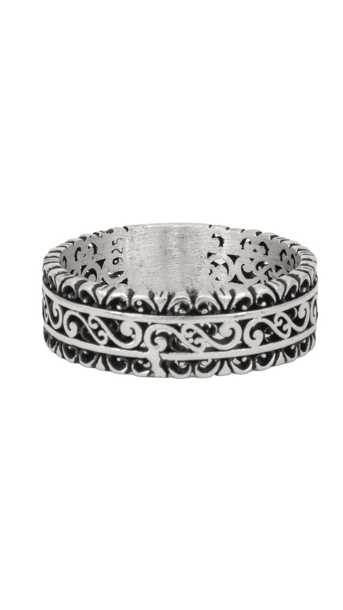 Vintage Oxidised Silver Band