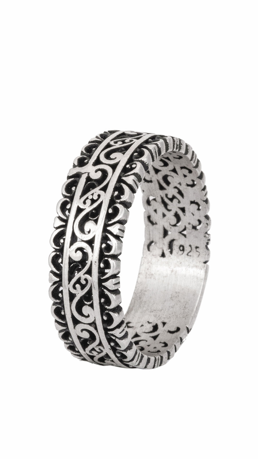 Vintage Oxidised Silver Band