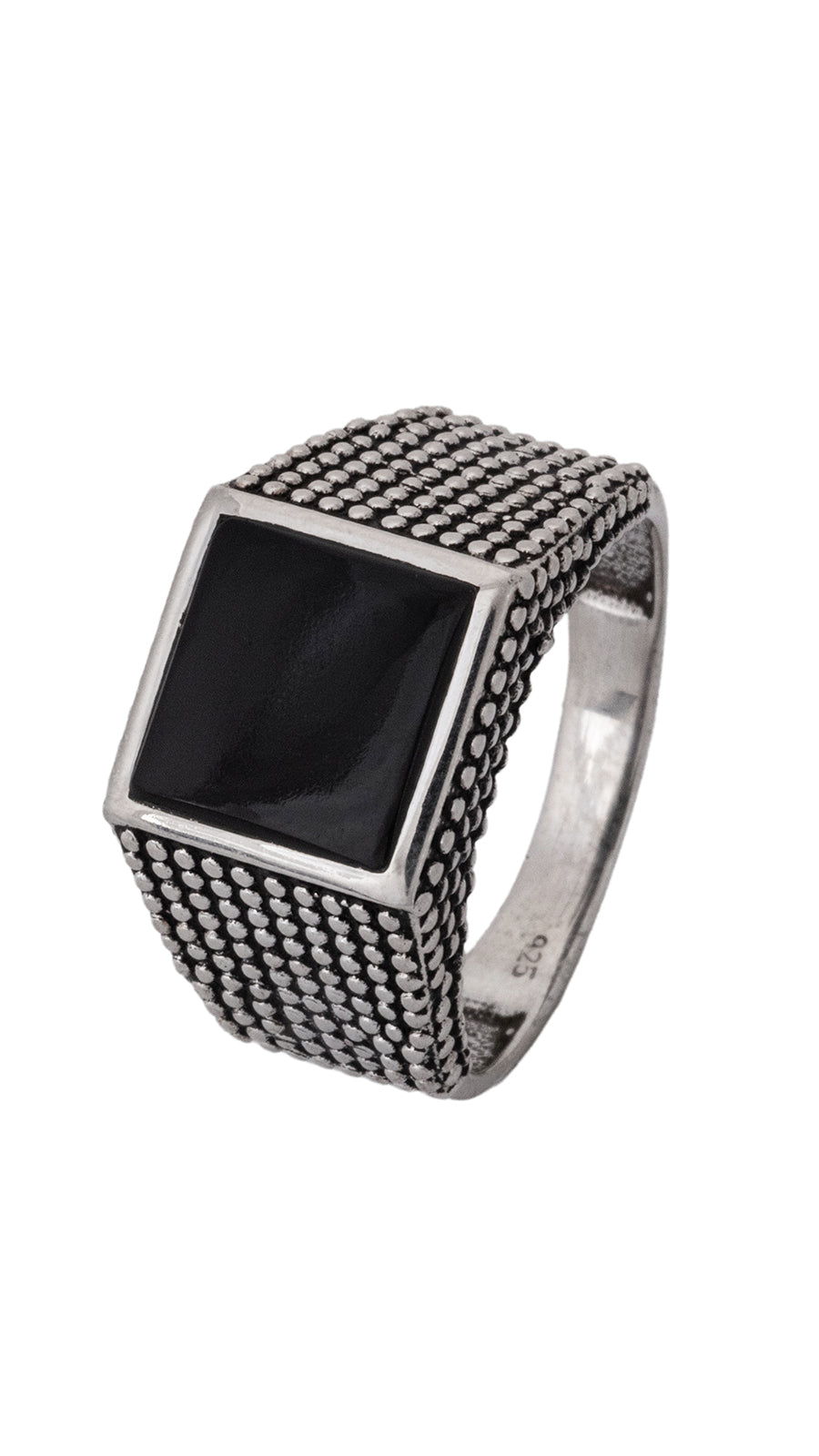 Black Onyx Men’s Silver Ring