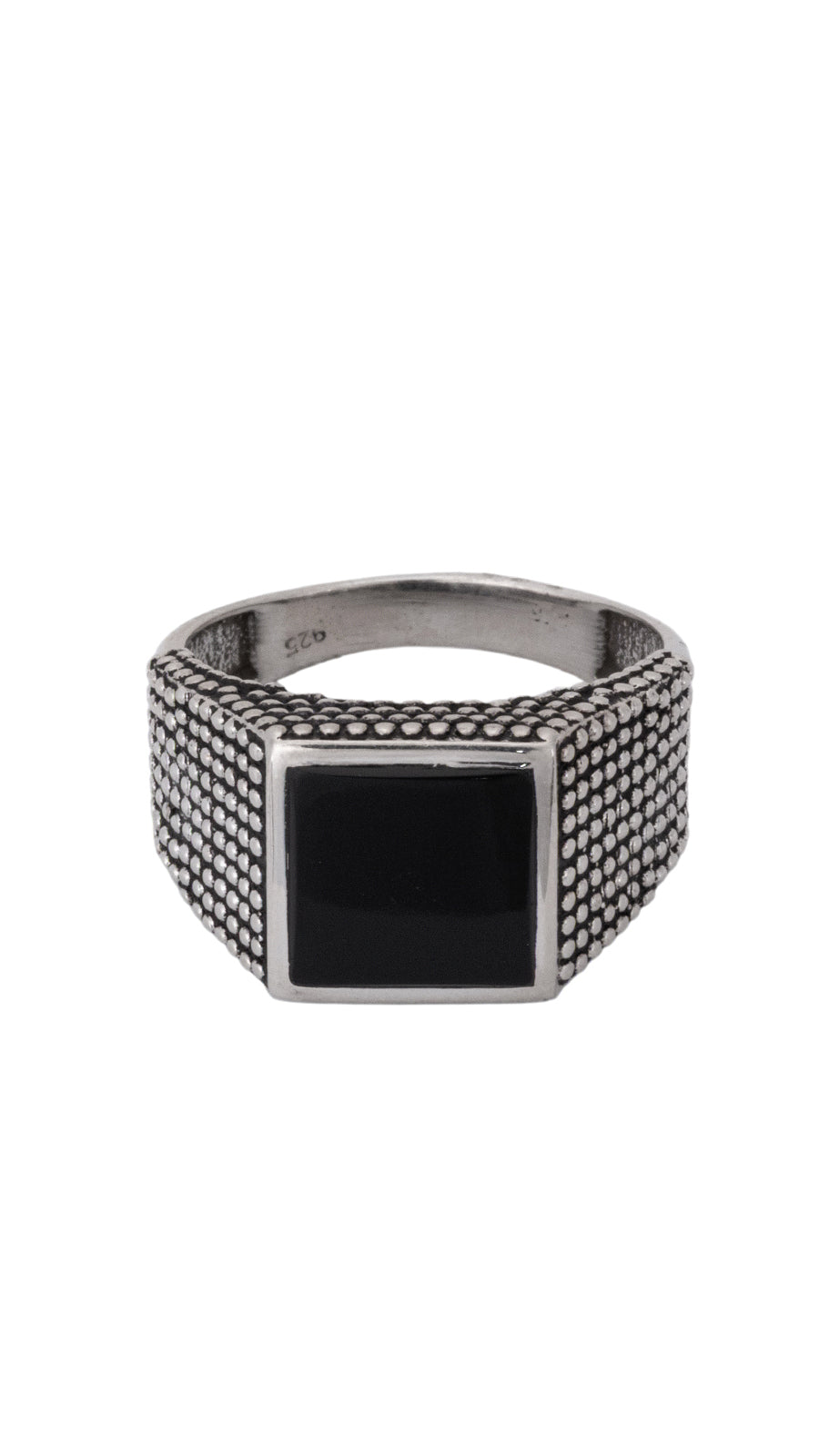 Black Onyx Men’s Silver Ring