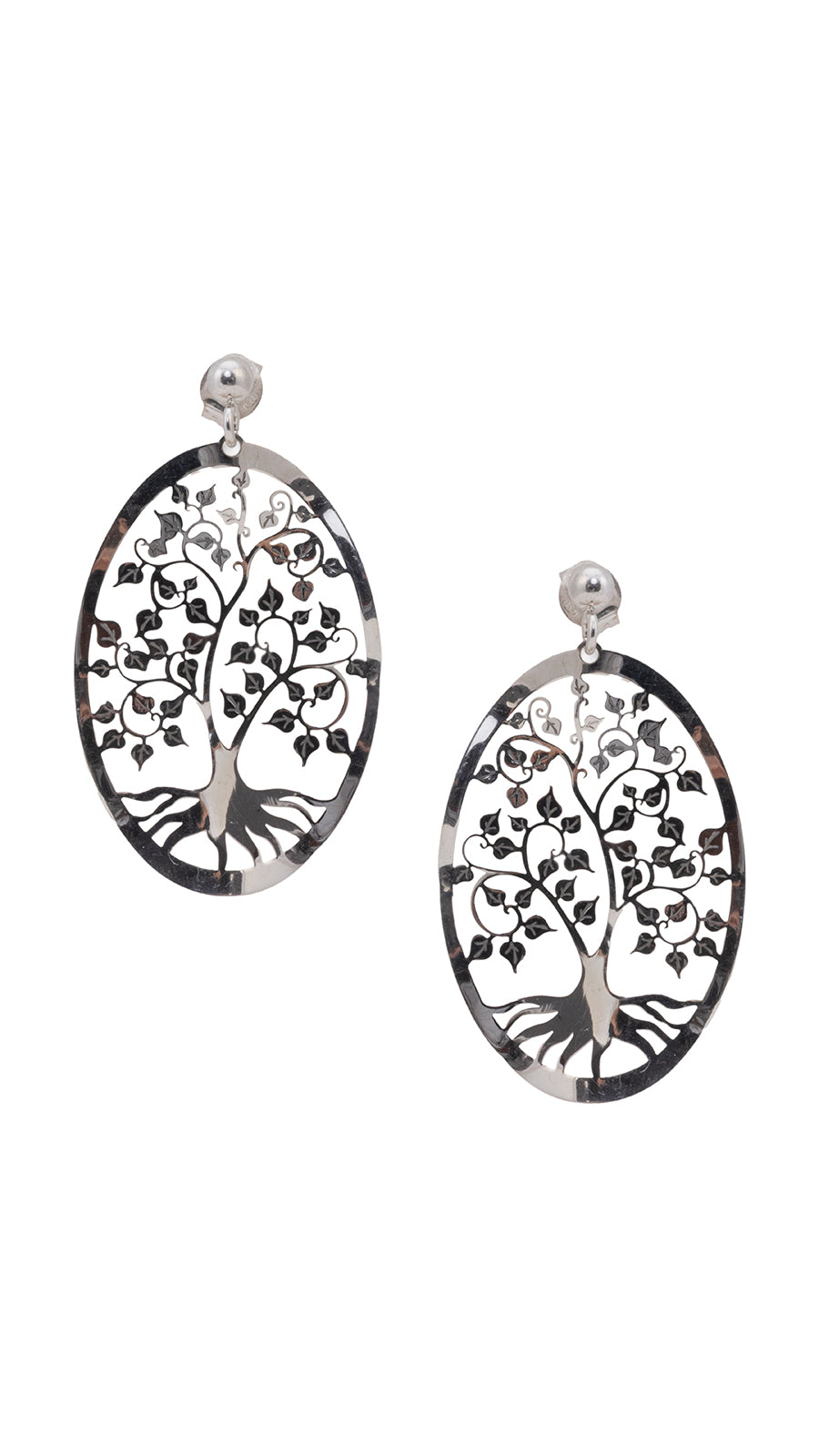 Tree of Life Silver Dangler Earrings