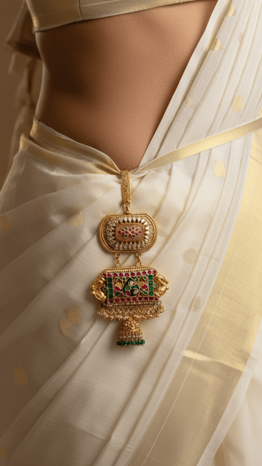 Meenakari Antique Gold Finish Key Holder