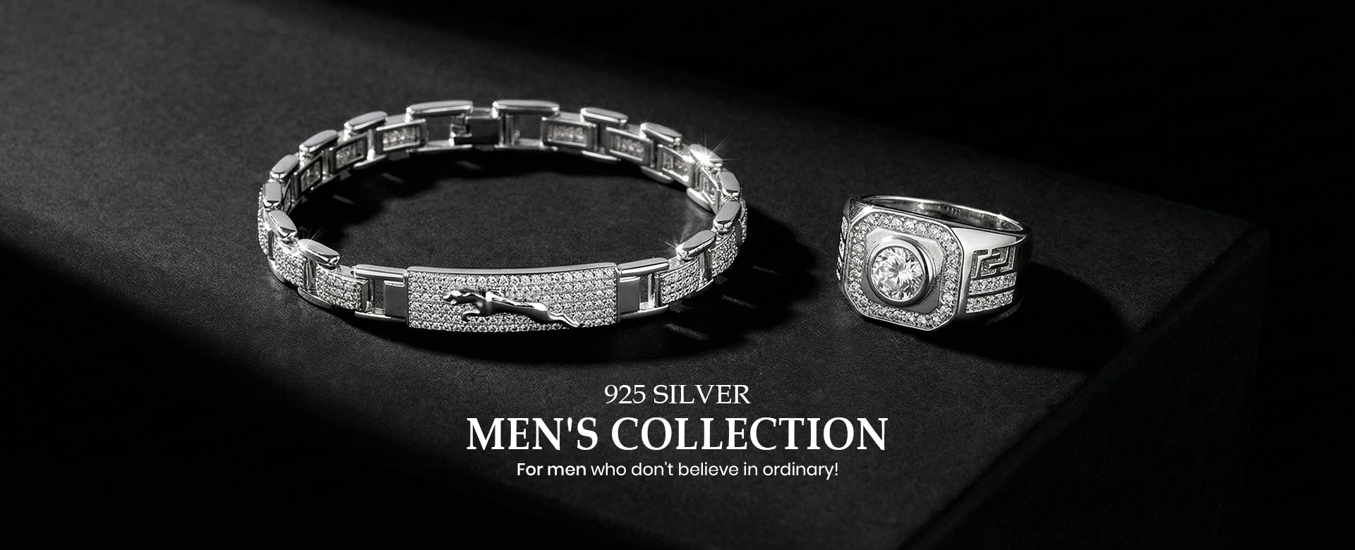 Men 925 sterling silver kada and chain from AJB Silver Arte men's collection
