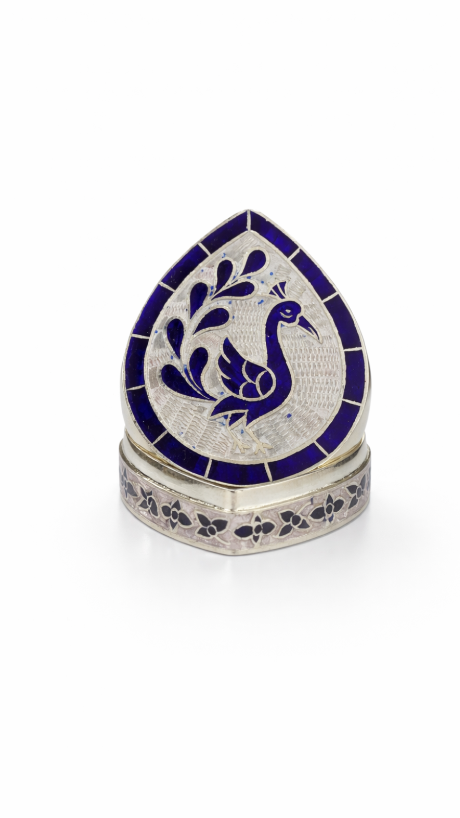 Peacock Enamel 925 Silver Box